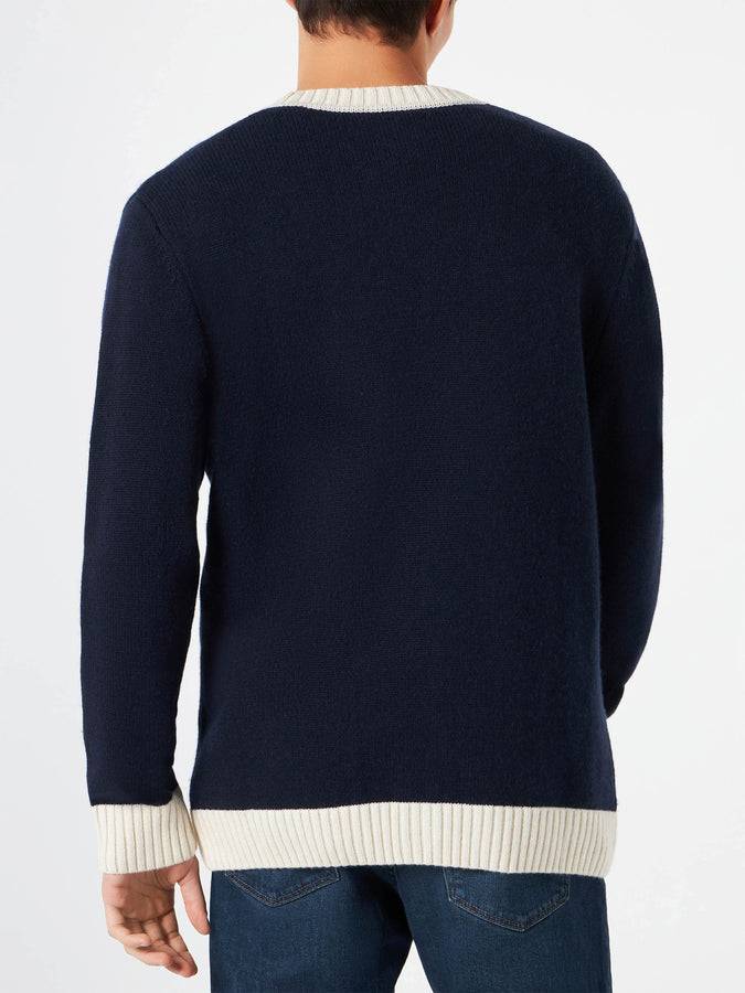 Mc2 Saint Barth Cardigan In Maglia Con Patch E Ricamo St. Barth College