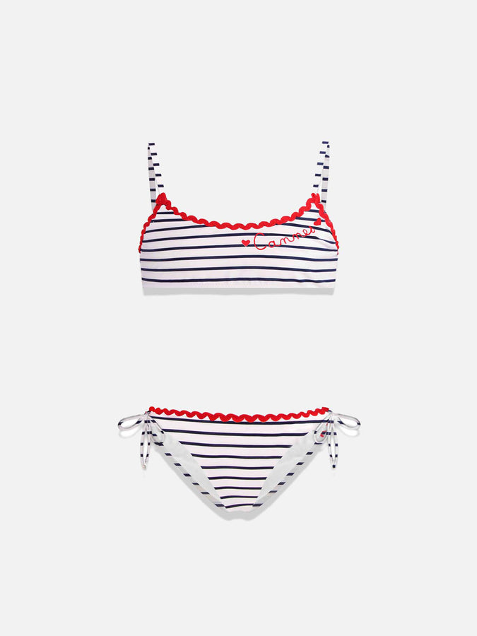 Mc2 Saint Barth Costume bikini da bambina con ricamo Cannes