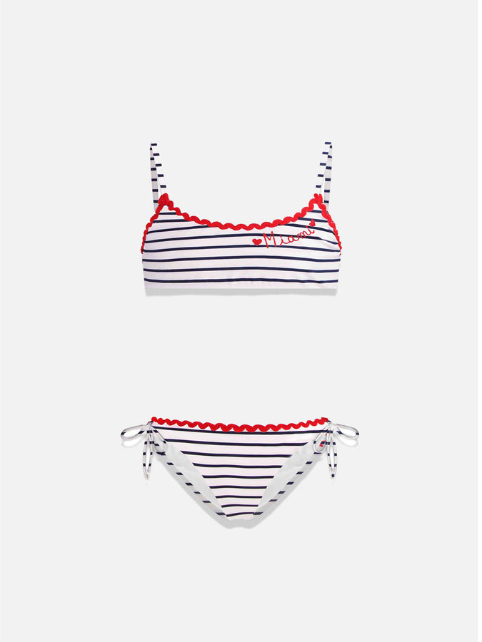 Mc2 Saint Barth Costume bikini da bambina con ricamo Miami