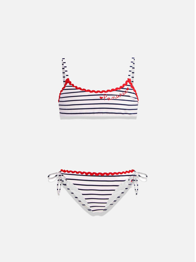 Mc2 Saint Barth Costume bikini da bambina con ricamo Panarea