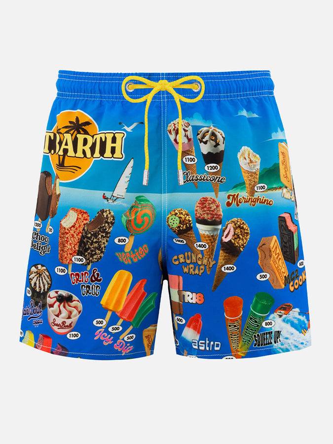 Mc2 Saint Barth Costume corto da uomo Gustavia lunghezza media con stampa piazzata gelati