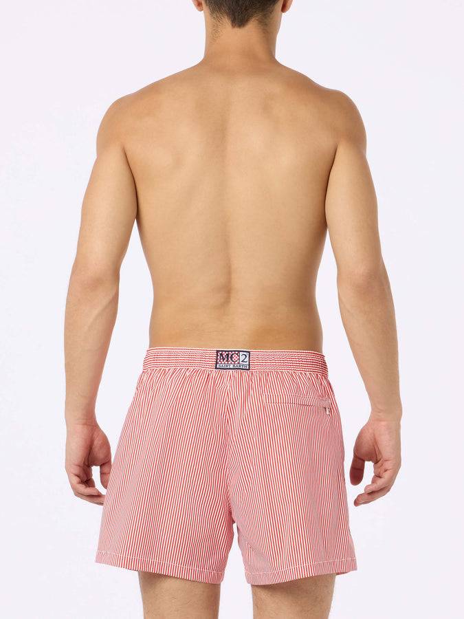 Mc2 Saint Barth Costume Corto Da Uomo Master In Seersucker