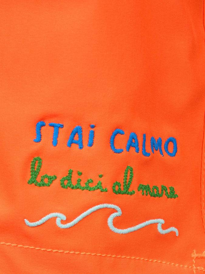 Mc2 Saint Barth Costume Da Bagno Bambino Comfort Con Ricamo Stai Calmo Lo Dici Al Mare