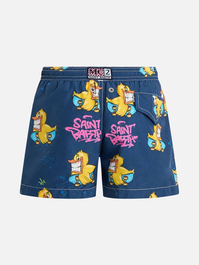 Mc2 Saint Barth Costume Da Bagno Bambino In Tessuto Leggero Jean Lighting Con Stampa Crypto Paperelle | EDIZIONE SPECIALE CRYPTOPUPPETS