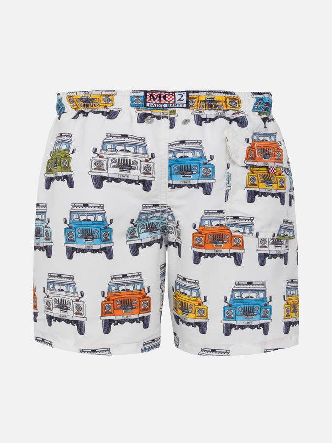 Mc2 Saint Barth Costume Da Bagno Classico Da Bambino Con Stampa Auto Safari