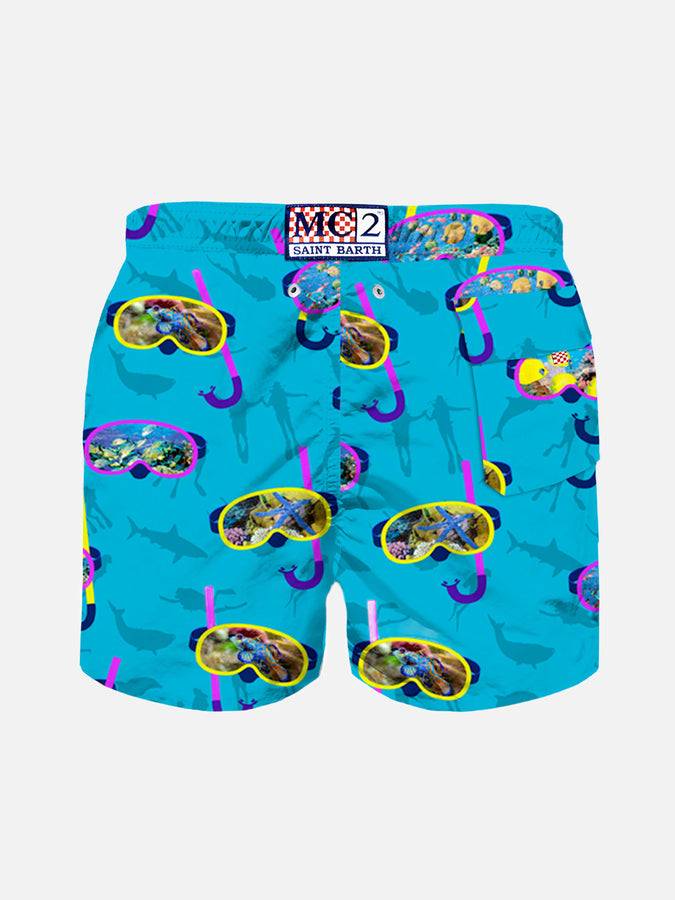 Mc2 Saint Barth Costume Da Bagno Classico Da Bambino Con Stampa Maschera Da Sub