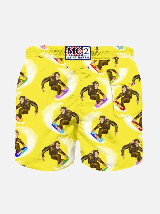 Mc2 Saint Barth Costume Da Bagno Classico Da Bambino Con Stampa Scimmia