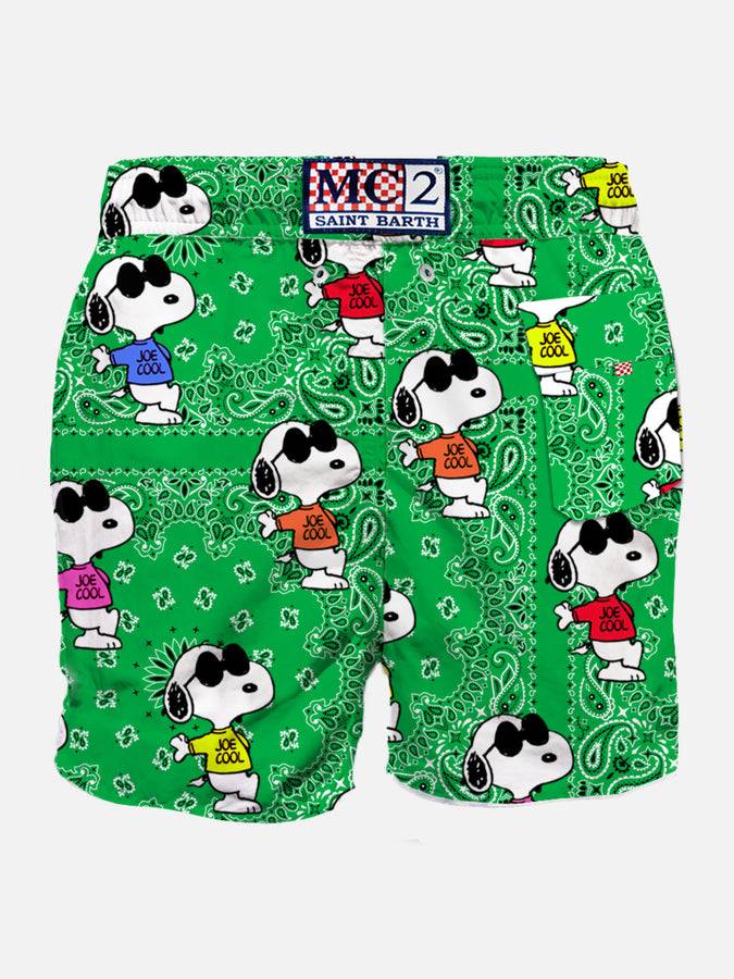 Mc2 Saint Barth Costume Da Bagno Classico Da Uomo Con Snoopy Su Fantasia Bandana Verde | SNOOPY - EDIZIONE SPECIALE PEANUTS™