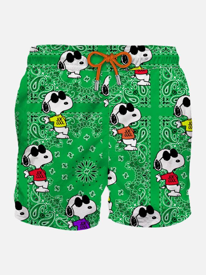 Mc2 Saint Barth Costume da bagno classico da uomo con Snoopy su fantasia bandana verde | SNOOPY - EDIZIONE SPECIALE PEANUTS™