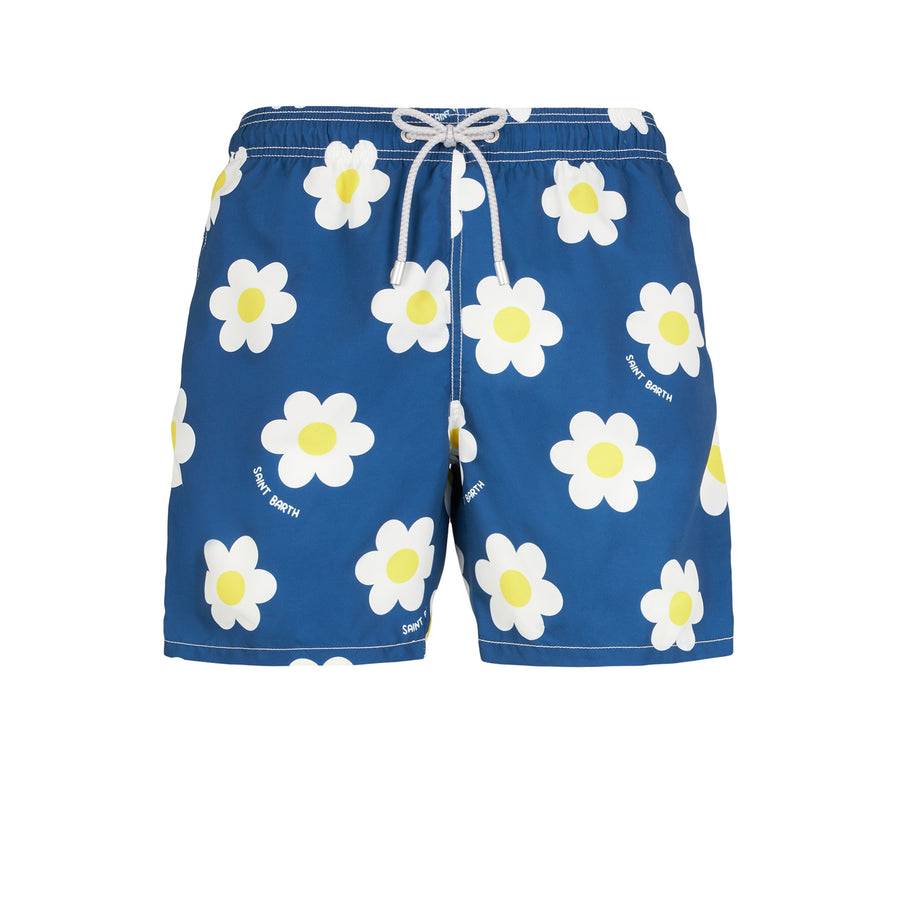 Mc2 Saint Barth Costume Da Bagno Classico Da Uomo Con Stampa Margherite