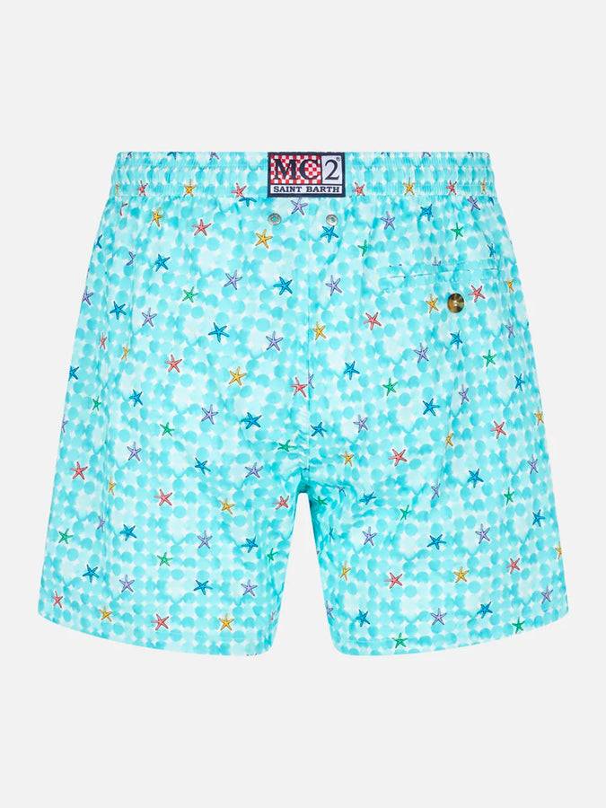 Mc2 Saint Barth Costume Da Bagno Comfort Uomo In Tessuto Leggero Con Stampa Stelle Marine