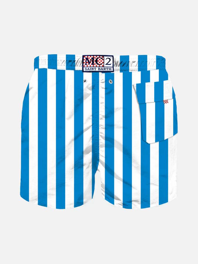 Mc2 Saint Barth Costume Da Bagno Da Bambino A Righe Bianche E Bluette
