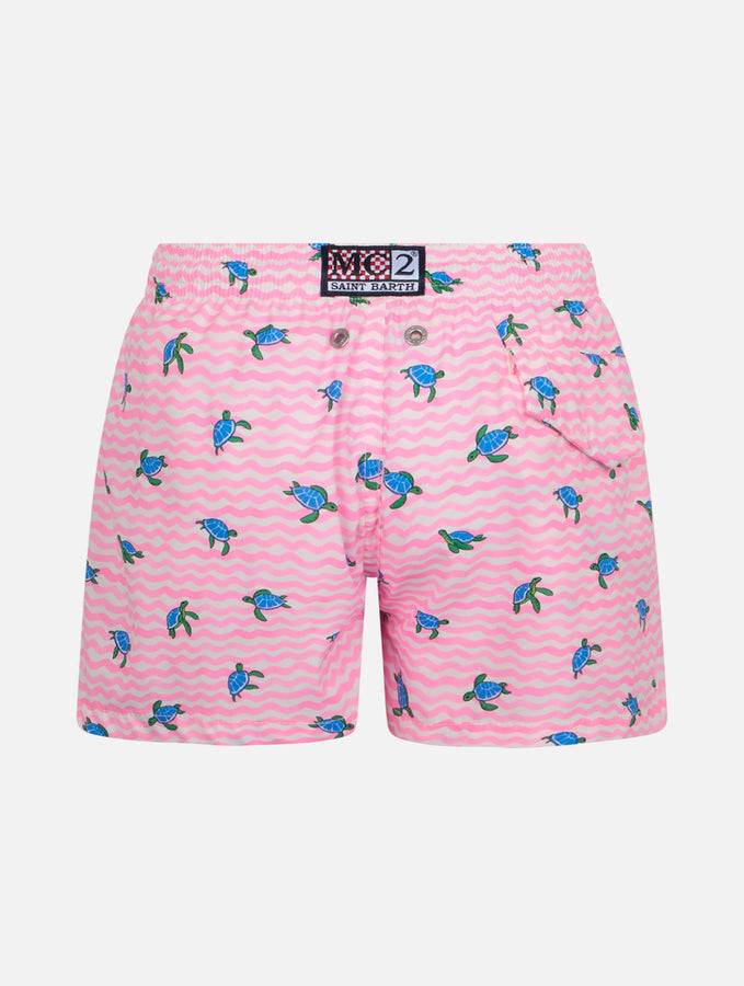 Mc2 Saint Barth Costume Da Bagno Da Bambino Comfort Light Con Stampa Tartarughe Marine