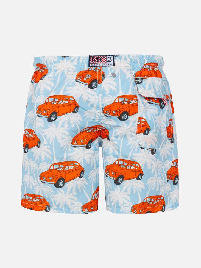 Mc2 Saint Barth Costume Da Bagno Da Bambino Con Stampa Auto Fiat 500 | Edizione Speciale FIAT©