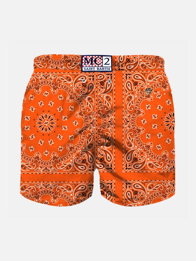 Mc2 Saint Barth Costume Da Bagno Da Bambino Con Stampa Bandana Arancione