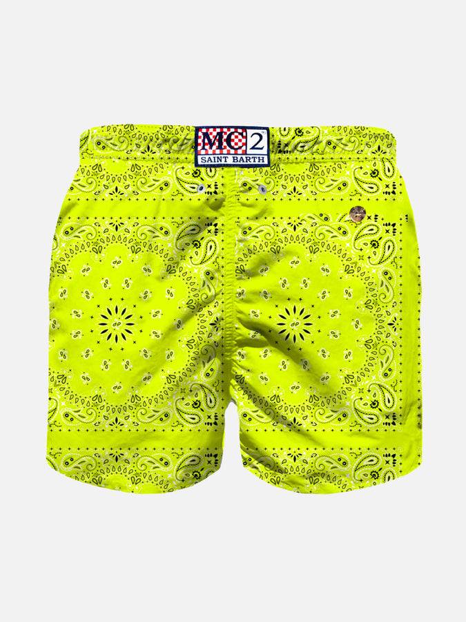Mc2 Saint Barth Costume Da Bagno Da Bambino Con Stampa Bandana Giallo Fluo