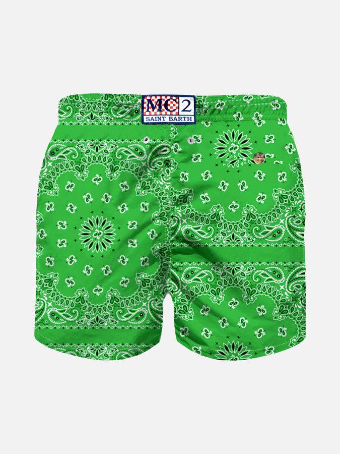 Mc2 Saint Barth Costume Da Bagno Da Bambino Con Stampa Bandana Verde