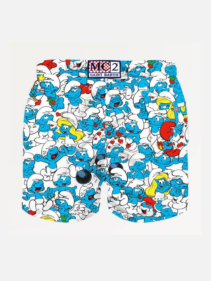 Mc2 Saint Barth Costume Da Bagno Da Bambino Con Stampa Dei Puffi| I PUFFI EDIZIONE SPECIALE