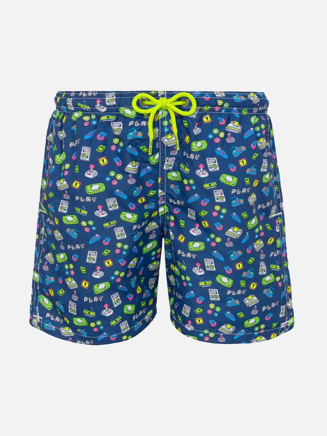 Mc2 Saint Barth Costume da bagno da bambino con stampa games retrò