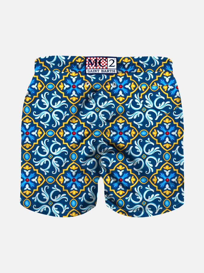 Mc2 Saint Barth Costume Da Bagno Da Bambino Con Stampa Maioliche