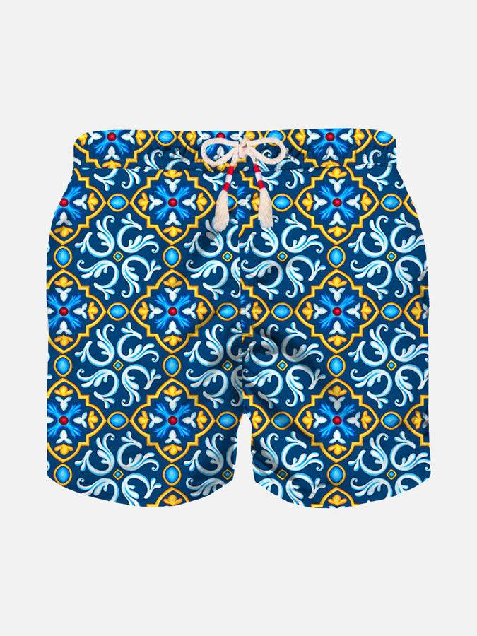 Mc2 Saint Barth Costume da bagno da bambino con stampa maioliche