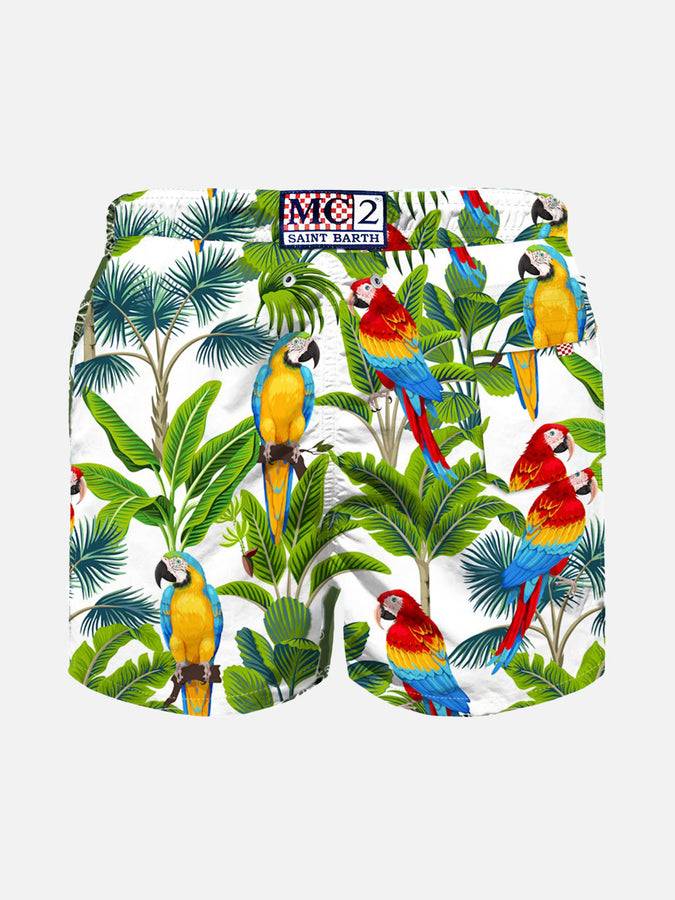 Mc2 Saint Barth Costume Da Bagno Da Bambino Con Stampa Pappagalli