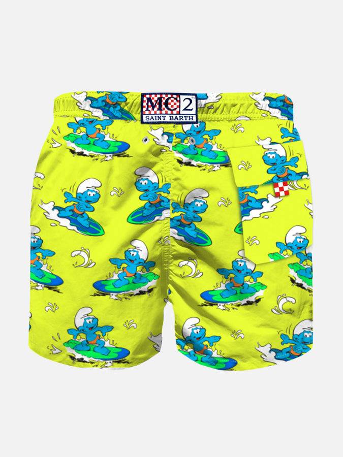 Mc2 Saint Barth Costume Da Bagno Da Bambino Con Stampa Puffi Surfisti | I PUFFI EDIZIONE SPECIALE