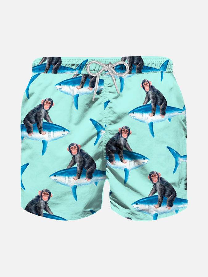 Mc2 Saint Barth Costume da bagno da bambino con stampa scimmie e squali