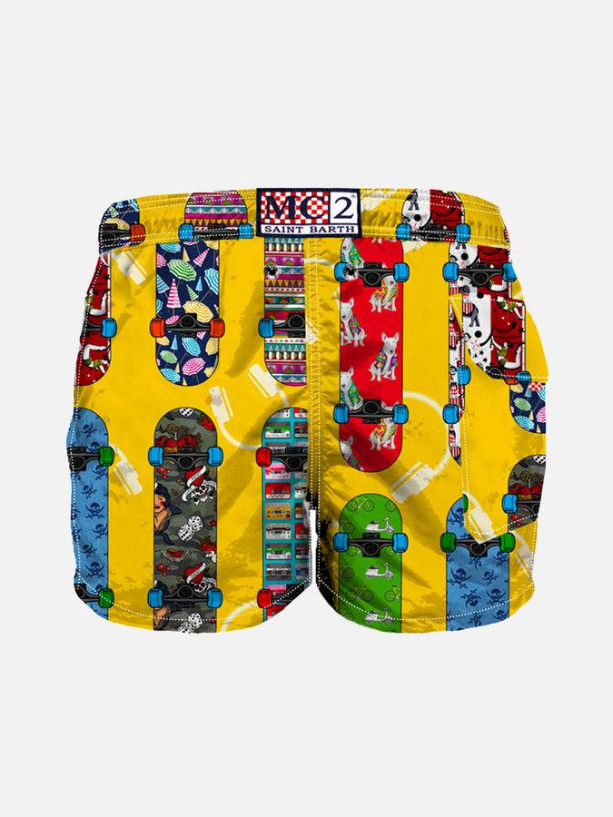 Mc2 Saint Barth Costume Da Bagno Da Bambino Con Stampa Skateboard