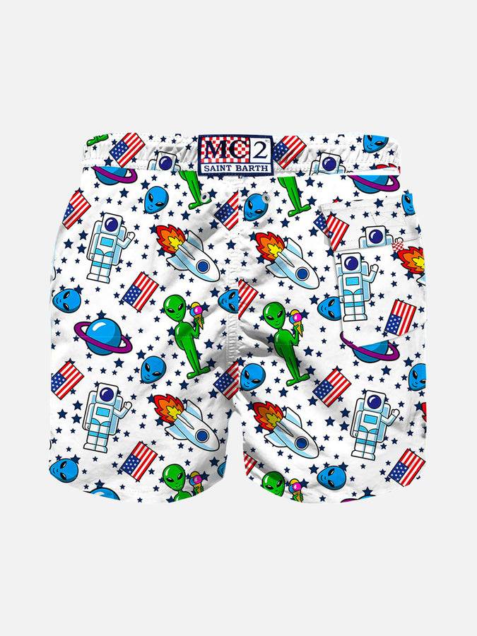 Mc2 Saint Barth Costume Da Bagno Da Bambino Con Stampa Spaziale