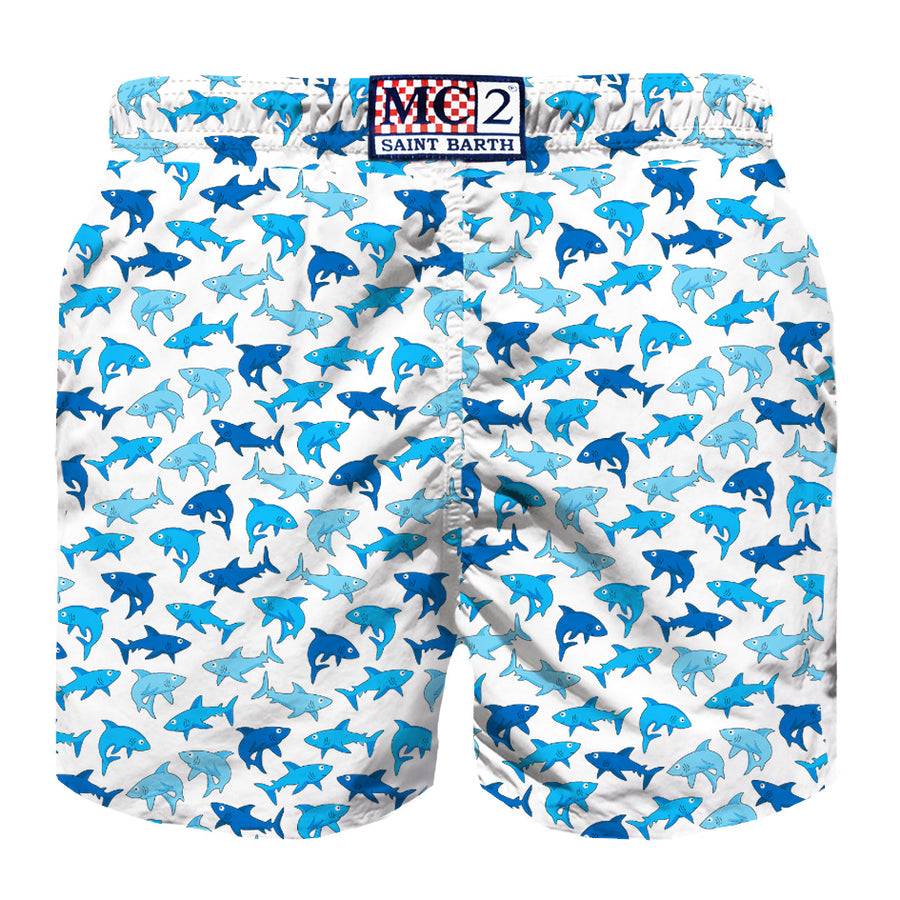 Mc2 Saint Barth Costume Da Bagno Da Bambino Con Stampa Squali