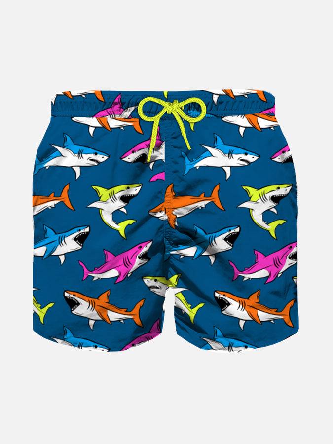 Mc2 Saint Barth Costume da bagno da bambino con stampa squali multicolore