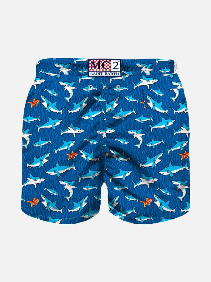 Mc2 Saint Barth Costume Da Bagno Da Bambino Con Stampa Squalo