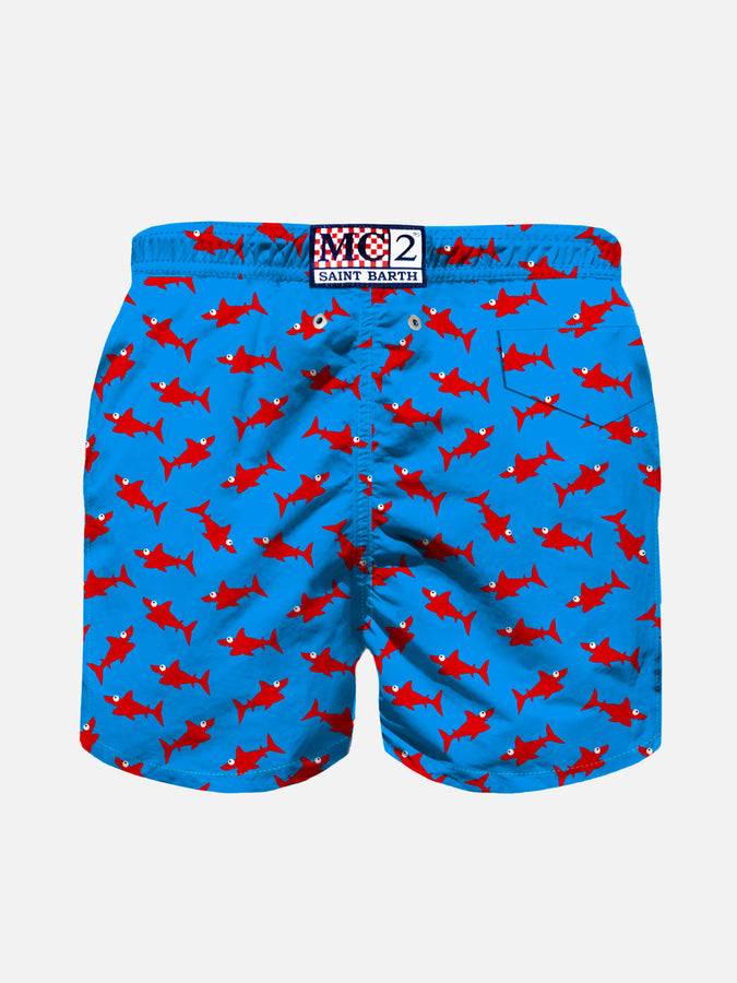 Mc2 Saint Barth Costume Da Bagno Da Bambino Con Stampa Squalo Rosso