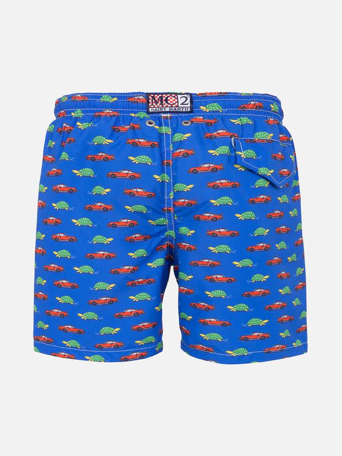 Mc2 Saint Barth Costume Da Bagno Da Bambino Con Stampa Tartaruga E Auto