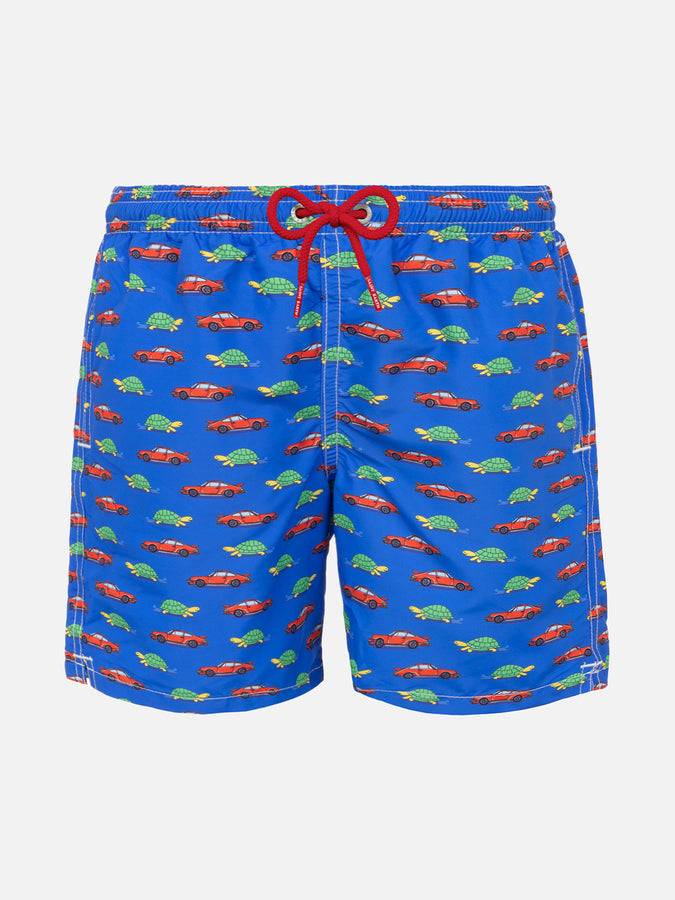 Mc2 Saint Barth Costume da bagno da bambino con stampa tartaruga e auto