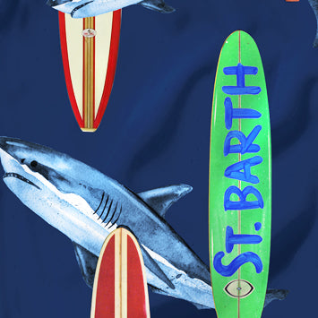 Mc2 Saint Barth Costume Da Bagno Da Bambino Con Stampa Tavola Da Surf