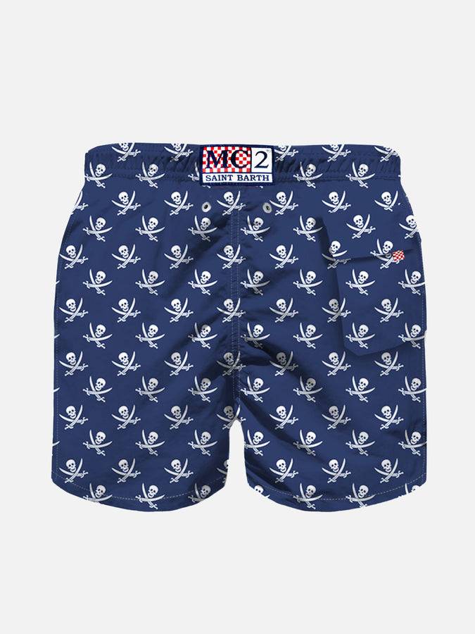 Mc2 Saint Barth Costume Da Bagno Da Bambino Con Stampa Teschi Pirata