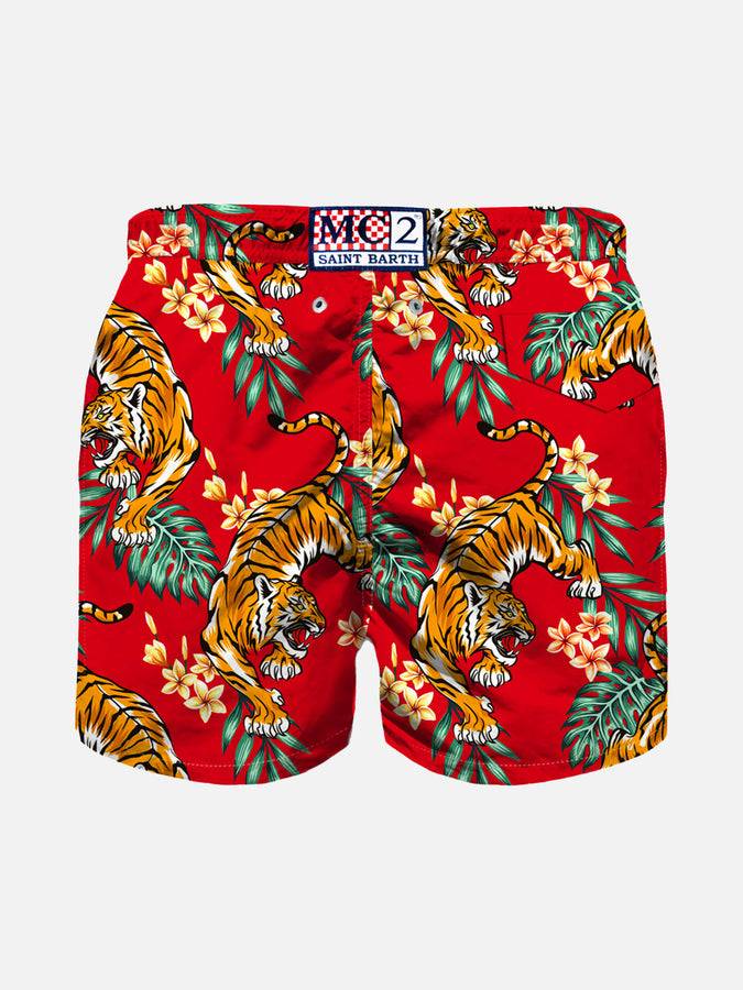 Mc2 Saint Barth Costume Da Bagno Da Bambino Con Stampa Tigre