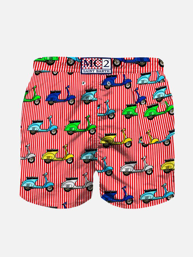 Mc2 Saint Barth Costume Da Bagno Da Bambino Con Stampa Vespa Multicolore | VESPA PIAGGIO©