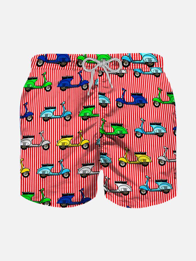 Mc2 Saint Barth Costume da bagno da bambino con stampa Vespa multicolore | VESPA PIAGGIO©