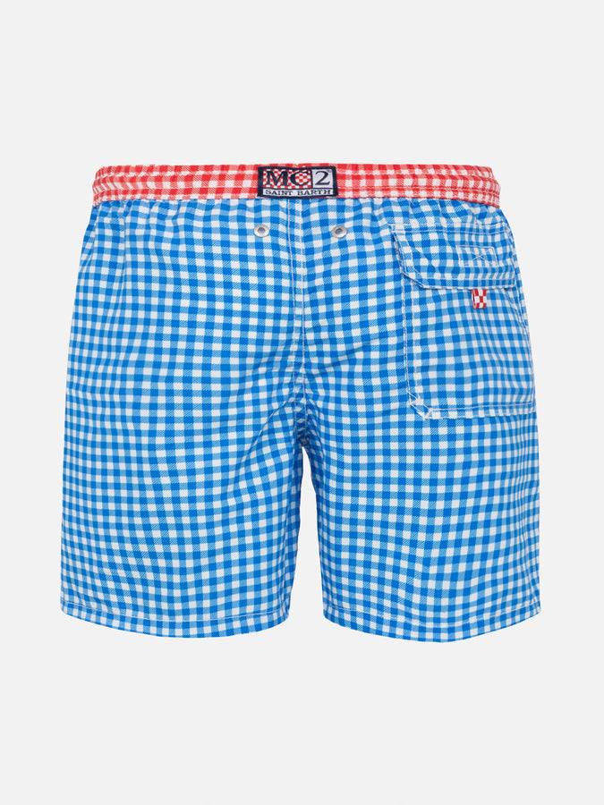 Mc2 Saint Barth Costume Da Bagno Da Bambino Con Stampa Vichy