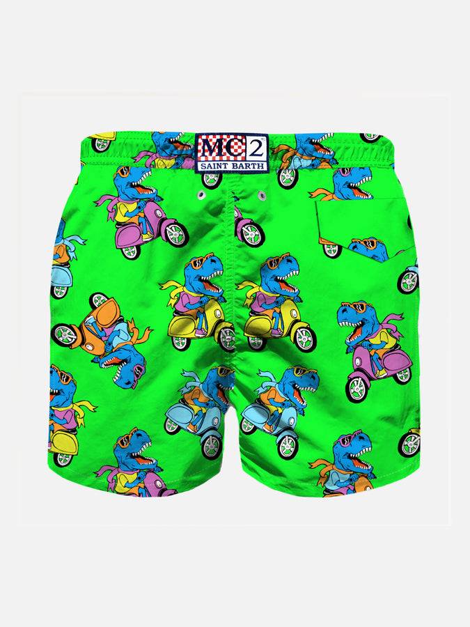 Mc2 Saint Barth Costume Da Bagno Da Bambino Con T-rex Rider Multicolore