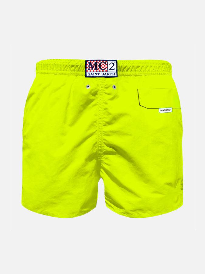 Mc2 Saint Barth Costume Da Bagno Da Bambino Giallo Fluo In Tessuto Leggero | Edizione Speciale Pantone™