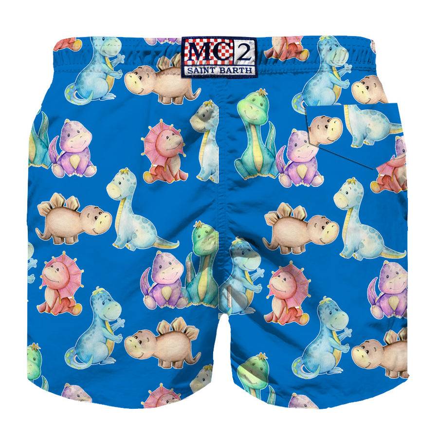 Mc2 Saint Barth Costume Da Bagno Da Bambino In Cotone Con Stampa Dinosauri