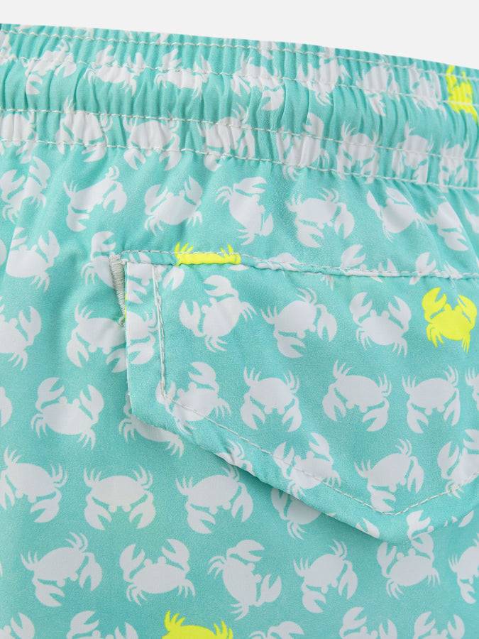 Mc2 Saint Barth Costume Da Bagno Da Bambino In Tessuto Leggero Con Stampa Granchi