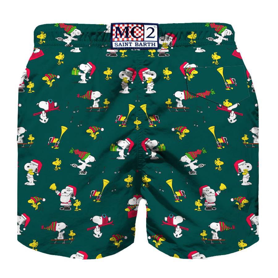 Mc2 Saint Barth Costume Da Bagno Da Bambino In Tessuto Leggero Con Stampa Snoopy Natalizia | SNOOPY - EDIZIONE SPECIALE PEANUTS™