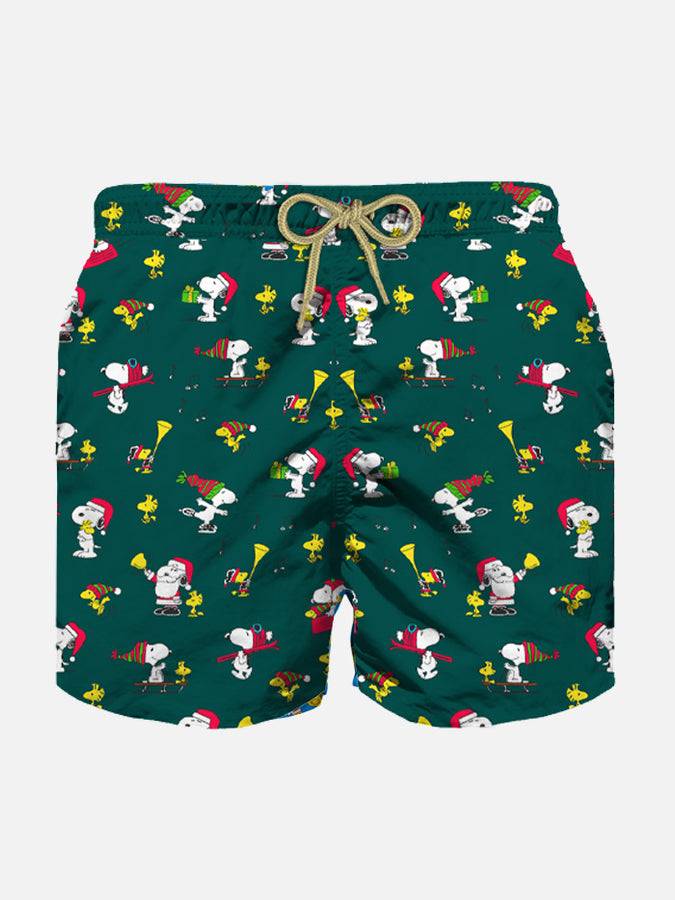 Mc2 Saint Barth Costume da bagno da bambino in tessuto leggero con stampa Snoopy natalizia | SNOOPY - EDIZIONE SPECIALE PEANUTS™