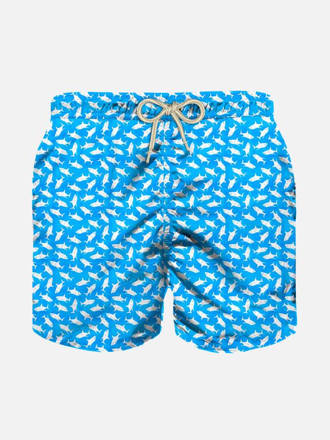 Mc2 Saint Barth Costume da bagno da bambino in tessuto leggero con stampa squali