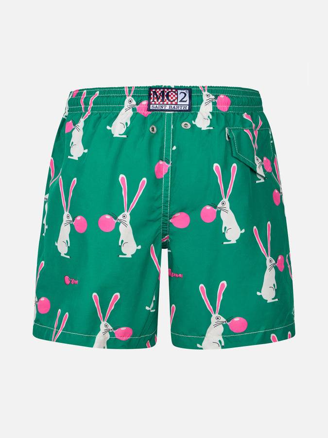 Mc2 Saint Barth Costume Da Bagno Da Bambino In Tessuto Leggero Con Stampa Coniglietto Big Babol | EDIZIONE SPECIALE BIG BABOL